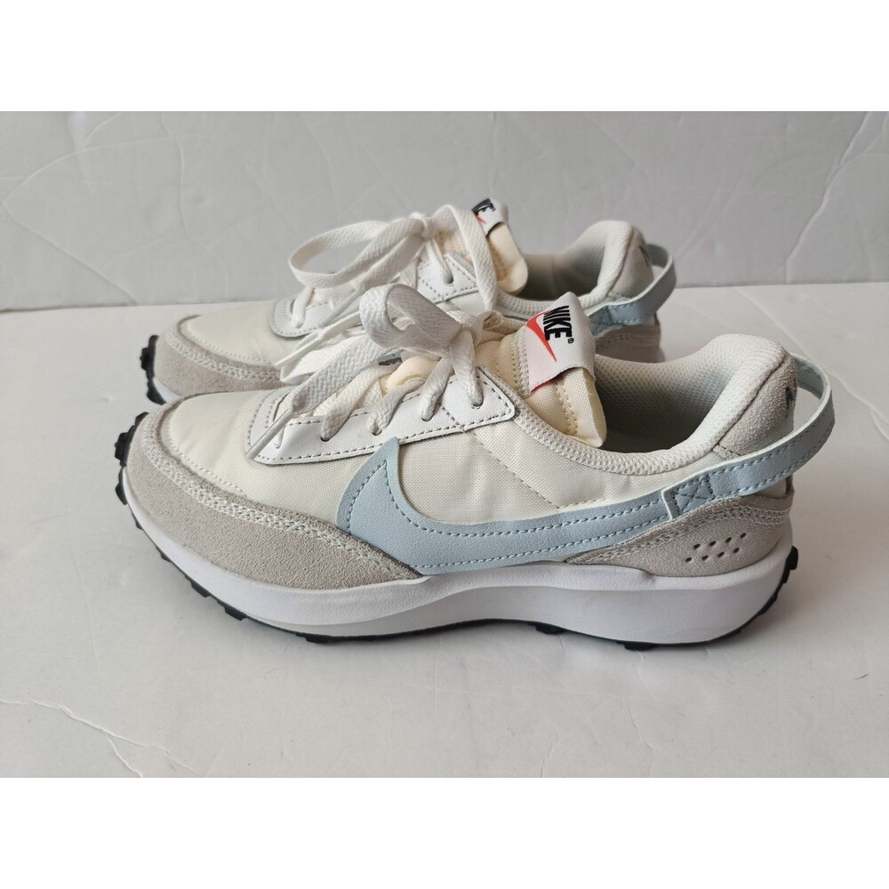 NIKE WAFFLE DEBUT Shoes Women's Size 5 Suede White Blue Gray Tint DH9522 101